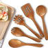 Wooden Spoons for Cooking - 5-Piece Wooden Kitchen Utensil Set made of Natural Solid Wood Material - Includes Salad Spoons, Strainer Spoon, Salad ...