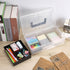 BTSKY Clear Plastic Storage Box with Removable Tray Multipurpose Stationery Storage Box with Handle Handy Sewing Box Art Craft Supply Organizer Ho...