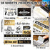 30 Sheets Travel Theme Scrapbook Stickers Gold Foil Vintage Scrapbooking Stickers Adhesive Vinyl Adventure Stickers for DIY Craft Kits Journal Pla...