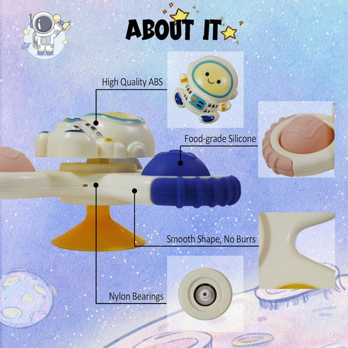 Suction Cup Spinner Toys for Toddlers 1-3, 3PCS Spinning Tops Toys for Kids Window Spinner Toys, Sensory Bath Toys for Babies 12-18 Months, Boys G...