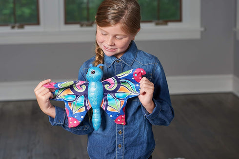 Wild Republic Huggers Butterfly Blue Plush Toy, Slap Bracelet, Stuffed Animal, Kids Toys, 8"...