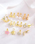 18 Pairs Gold/Silver Clip on Earrings for Women Teens Hypoallergenic Non Pierced Earrings Cute Clip on Earrings Set Faux Pearl Heart Flower Love K...
