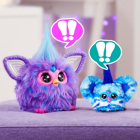 Furby Furblets Ooh-Koo Mini Friend, 45+ Sounds, Rock Music & Furbish Phrases, Electronic Plush Toys for Girls & Boys 6 Years & Up, Blue & White...