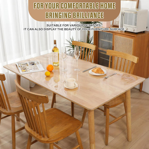 Clear Plastic Kitchen Countertop Cover Mat Table Protector Cover Wooden Furniture Tablecloth Wipeable Vinyl PVC Coffee End Table Chair Floors Pad ...