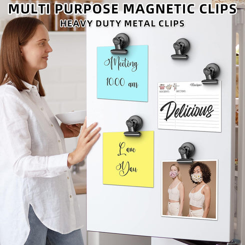 12Pack Fridge Magnets Refrigerator Magnets Magnetic Clips Heavy Duty for Fridge, Clips Magnets Whiteboard Magnets Clips Detailed List Display Pape...