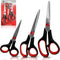 Scissors All Purpose Heavy Duty Pack of 3 – Ultra Sharp Stainless Steel Craft Scissors – Ergonomic Handle Office Scissors with Comfortable Non-Sli...