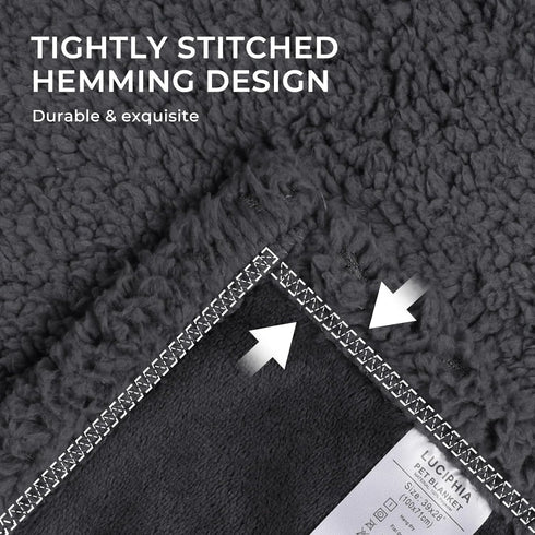 Luciphia Waterproof Blanket for Large Dogs Liquid Proof Furniture Protector Washable Pet Reversible Bed Cover for Couch Soft Sherpa Fleece Cat Bla...