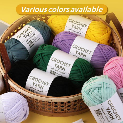 2 Pack T-Shirt Yarn Set?White and Black Knitting Crochet T Shirt Yarn?Tshirt Yarn Kit for Crocheting, Ribbon Cotton Yarn, Knitting Yarn Ball......