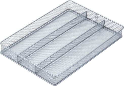 Honey-Can-Do KCH-02157 Steel Mesh 3-Compartment Cutlery Utensil Organizer, Silver...