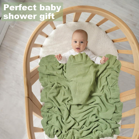 Knit Baby Blanket – 30"x40" Baby Blanket for Newborn Girl and Boy – Receiving Swaddle Blanket– Soft Knitted Baby Blanket – Baby Gifts for Baby Sho...
