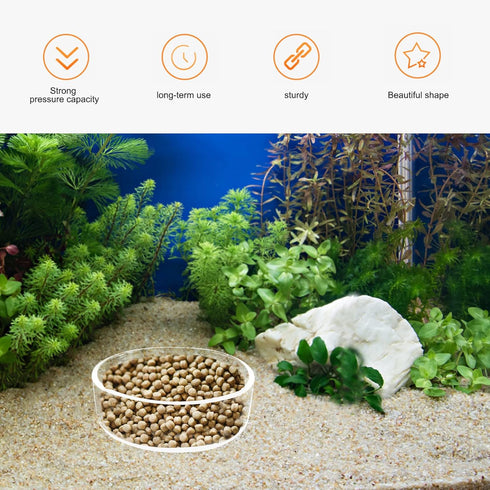 6 Pieces Aquarium Shrimp Feeding Dish Glass Fish Clear Small Feeding Bowl Food Bowl,Pet Water Tray Feeding Cup...
