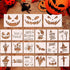 21 PCS Halloween Stencils for Painting on Wood,Halloween Crafts,Plastic Drawing Painting Spraying Template,Reusable Pumpkin bat Scarecrow Painting...