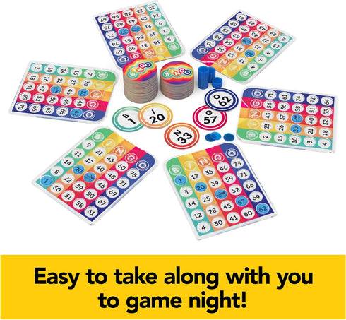 Pack & Go Bingo Game from Spin Master Games Outdoor Games Kids Games Yard Games Portable Rainbow Bingo Chips Games for Adults and Kids Ages 8 and ...