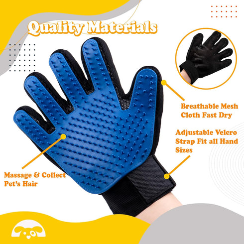 PetnBeyond Deshedding and Grooming Gloves - Gentle Effective Pet Care Gloves for Cats and Dogs - Ultimate Massaging and Comfort - Suitable for Lon...