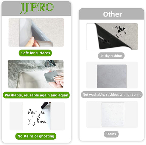 Dry Erase Sticky Notes. Reusable Whiteboard Stickers 3"x3" 12 Pack. Suitable for All Smooth Surface. Great for Labels, Lists, Reminders and Decals...