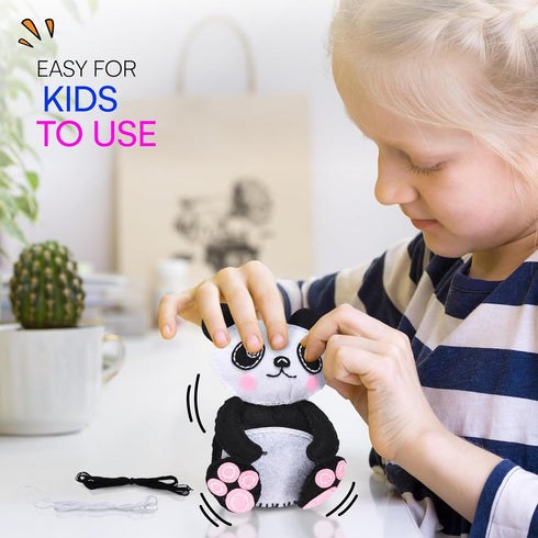 Neliblu Beginner Sewing Kit for Kids - Panda Pillow Kits - Learn to Sew for Girls - My First Sewing Kit - Kids' Arts and Crafts Project - Stuffed ...