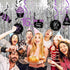 Sweet 16 Birthday Decorations Purple Silver Black for Women/Girl 16th Birthday Party Decorations Purple Silver Black Foil Hanging Swirls Decoratio...