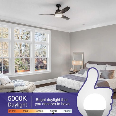 Cotanic 8 Pack Ceiling Fan Light Bulb 5000K Daylight, E26 Base A15 LED Bulb 60W Equivalent, 6W Small Light Bulb for Refrigertaor, Chandelier Light...