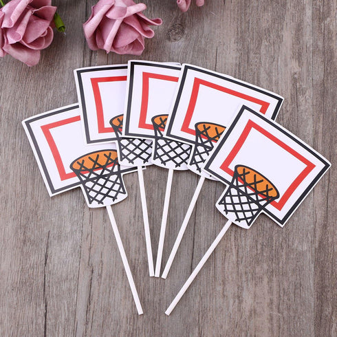 JANOU Basketball Sports Cupcake Toppers Cake Picks Decoration Birthday Baby Shower Wedding Party Suppliers Pack 20pcs...