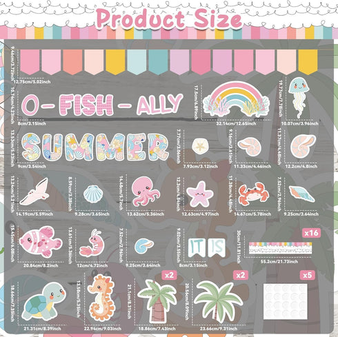 Sea Animals Classroom Bulletin Board Decorations Summer Bulletin Board Set Under The Sea Fish Paper Cutouts for Kindergarten Primary School Summer...