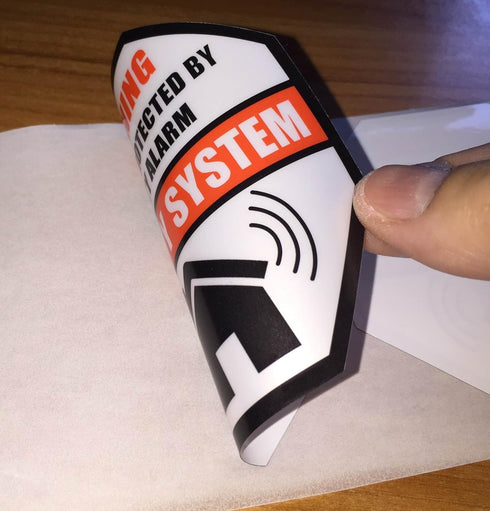 Front Self Adhesive Vinyl Outdoor/Indoor (4 Pack) 89mm X 89mm Home Business Security Burglar Alarm System Window Door Warning Alert Sticker Decals...