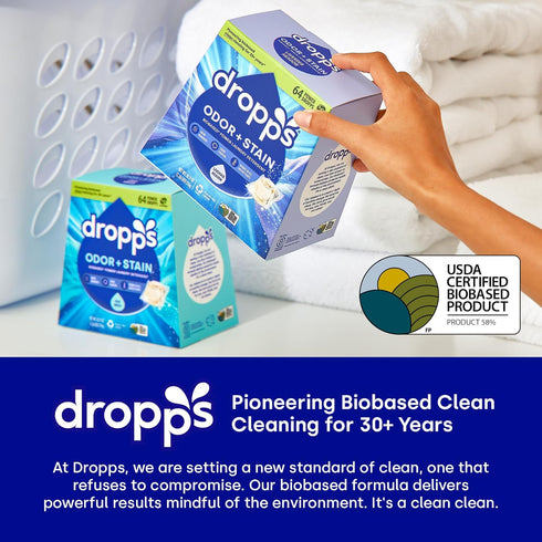 Dropps Stain & Odor Laundry Detergent Pods: Lavender Eucalyptus | 32 Count | HE Compatible + All Washers | Cold Wash + All Temperatures | Tackles ...