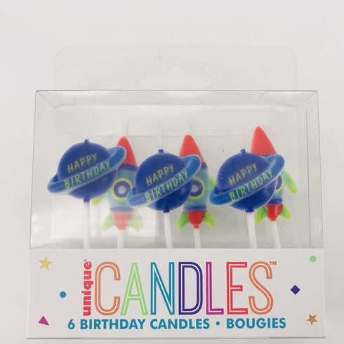 Unique Party Outer Space Birthday Candles (6) pc...