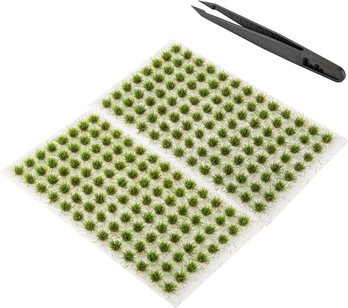 208 Pcs Static Grass Model Grass Tufts Railway Artificial Grass Miniature Grass Tuft Terrain Kit for DIY Model Railway Fairy Garden Diorama Scener...