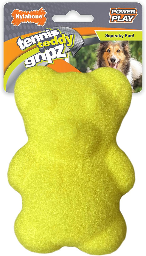 Nylabone Power Play Tennis Teddy Gripz Bear Dog Toy Teddy Medium (1 Count)...