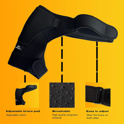COPPER HEAL – Shoulder Adjustable Clamp Compression Sleeve for Men Women's Support, for Better Back Posture Arm Right & Left Pain Rotator Neck wit...