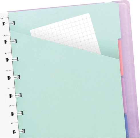 FILOFAX Refillable Pastel Notebook, A5 (8.25" x 5") Orchid - 112 Cream moveable pages - Index, pocket and page marker (B115054U)...