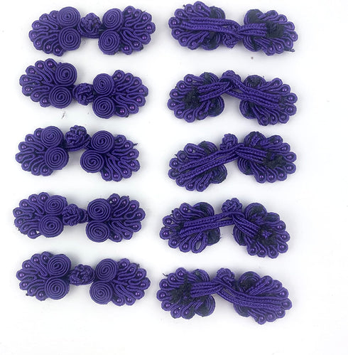 10Pairs Chinese Frogs Button Closures Hook & Eye Fastener, Chinese Closure Buttons for Sewing Cheongsam Bridal Costumes DIY Home Decor 60 x20mm Da...
