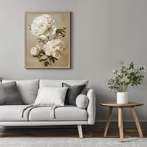 Posterizer 1 pcs-white minimal aesthetic romantic flowers-Floral & Botanical Art-Abstract & Modern Art-Decor for Home & Office- UNFRAMED Wall Art...