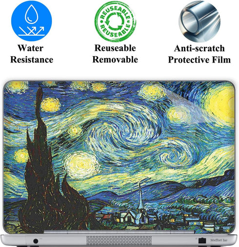 15 15.6 Inch Laptop Skin Sticker Cover Premium Sticker Cover Art Decal Decorative (Included 2 Wrist Pad Skins) - The Starring Night...