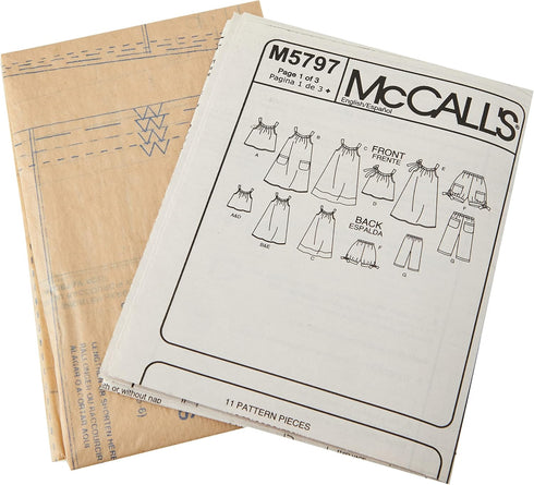 McCall's Patterns M5797 Children's/Girls' Tops, Dresses, Shorts and Pants, Size CCE (3-4-5-6)...