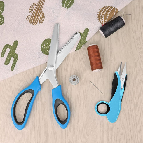 Pinking Shears, Professional Zig Zag Scissors, Pinking Scissors with Rubber Grips and Ultra-Sharp Blade, Great for Many Kinds of Fabrics and Paper...