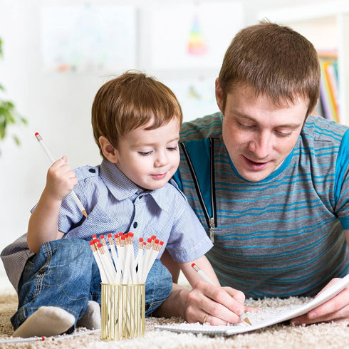 24 Pieces Round Pencils HB Graphite Pencils Wood Pencils with Eraser Cute Pencil Pack for School Drawing Sketching Wedding Office Supplies(White)...