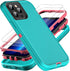 for iphone 13 Pro Max Case, Military Grade 3 in 1 Heavy Duty Shockproof/Drop Proof/Dust Proof Case with 2Pcs Tempered Glass Screen Protector (Aqua...