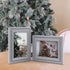 Vertical Horizontal, Art Double 4x6 Grey Wood Foldable Picture Frame - Opening 3.5x5.5 - for 4 by 6 Portrait and Landscape View...