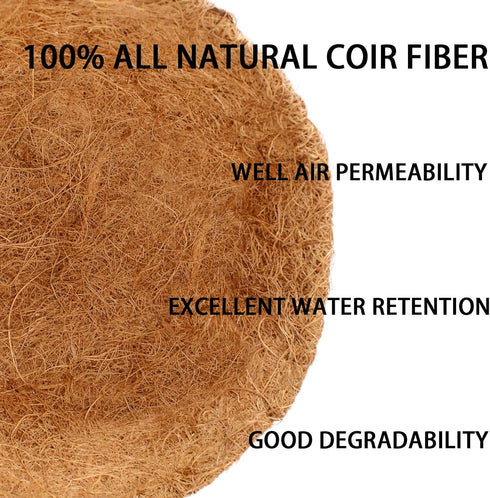 Halatool 2 PCS 14 Inch Round Coco Liners Hanging Basket 100% Natural Replacement Coconut Fiber Liner for Garden Flower Pot Vegetables Herbs...