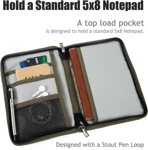 Field Notes Notebook Cover for 6.7 X 9.8 Inch with A5 Journal Cover Notebook Zipper Pocket Planner for Pen Holder,Water Resistant Cover Notebooks ...