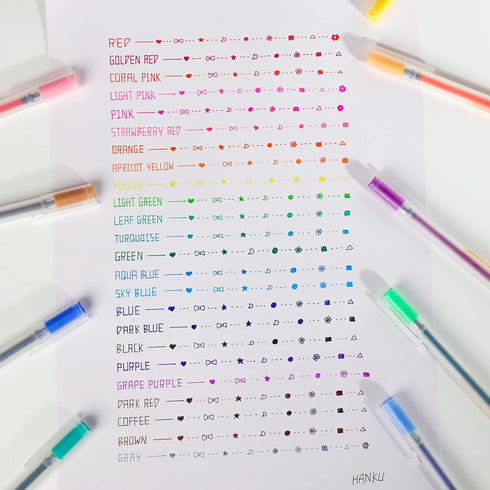 Colored Journal Planner Pens, Fine Point Gel Ink Drawing Pens, 28Pcs 0.5mm,Quick Dry,Japanese Style Smooth Writing Fineliner Pen for Bullet Journa...