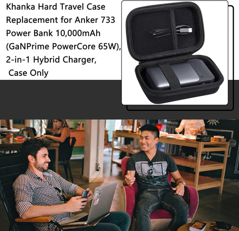 khanka Hard Travel Case Replacement for Anker 733 Power Bank 10,000mAh (GaNPrime PowerCore 65W), 2-in-1 Hybrid Charger, Case Only......
