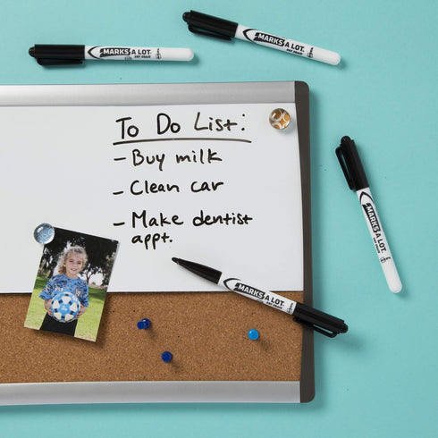AVERY Marks A Lot Dry Erase Markers, Low Odor White Board Markers with Bullet Tip, 6 Black (24483)...