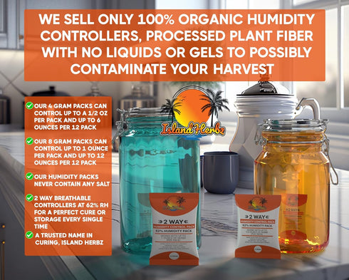 (12) Pack Of 100% Organic 62% 8 Gram 2 Way Humidity Controllers Are Essential For Preserving Your Herbs Profile And Freshness…...
