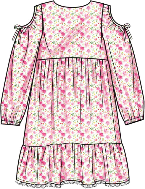 Simplicity Easy to Make Children's and Girls' Relaxed Fit Tiered Dress Sewing Pattern Packet, Design Code S9933, Sizes 7-8-10-12-14, Multicolor...