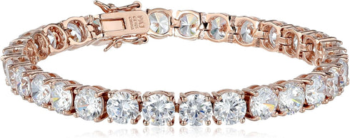Amazon Essentials Plated Sterling Silver Round Cut Cubic Zirconia Tennis Bracelet (previously Amazon Collection)...