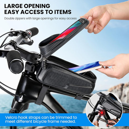 Bicycle Bag,Bicycle Accessories,New Cell Phone Front Rack Bag Holder,Sturdy Design No Deformation,Waterproof,Bicycle Bag,Men's Bicycle Gift Gear,C...
