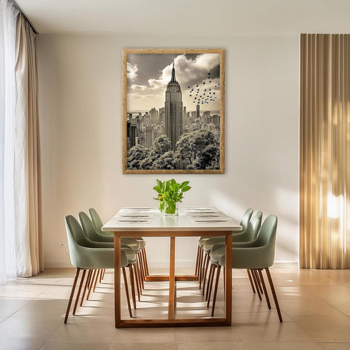 Posterizer 1 pcs-black and white city landscape of skyscrapers-Manhattan 3-Photography Art-Gift for Men Women Teens-Decor for Home & Office- unfra...