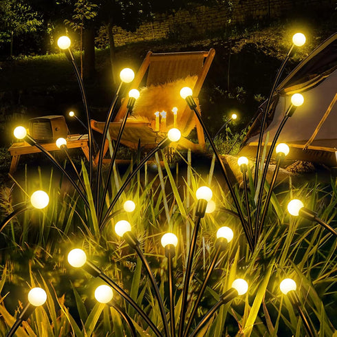 2 Pack Solar Powered Firefly Lights, 20 LEDs Waterproof Garden Firefly Lights, Swaying Lights, 2 Modes, Outdoor Solar Firefly Lights for Party Gar...